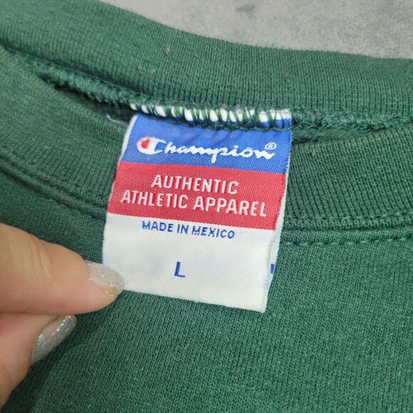 Champion Green OBU Logo Sweatshirt L Cotton/Polyester - Picture 2 of 10